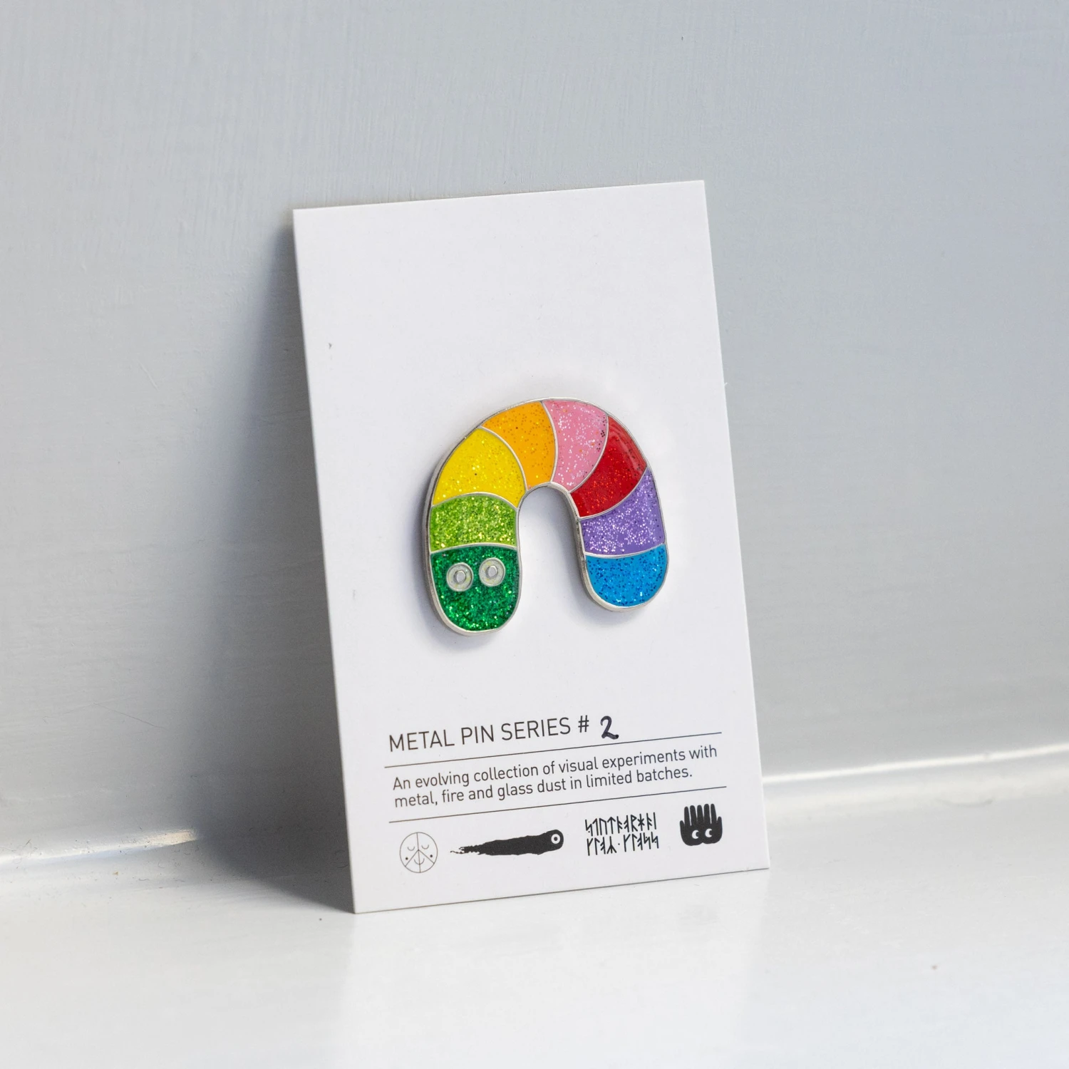 Metal Pin: Series #2(Metal Pin Series 2 Glitter Rainbow Worm) 2 Metal Pin: Series #2(Metal Pin Series 2 Glitter Rainbow Worm) - Image 2