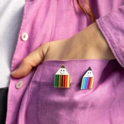 Metal Pin: Series #7(Metal Pin Series 7 Penny Gold) -Arhoj Stationery pink shirt C