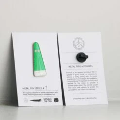 Metal Pin: Series #2(Metal Pin Series 2 Green Glitter Ghost) -Arhoj pin greenghost 2