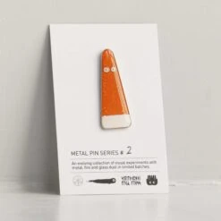 Metal Pin: Series #2(Metal Pin Series 2 Orange Glitter Ghost) -Arhoj pin orangeghost 2