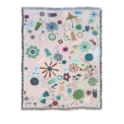 Throw Blanket(Throw Blanket Night Forest) 10 Throw Blanket(Throw Blanket Night Forest) -Arhoj throw folkloreflowers2